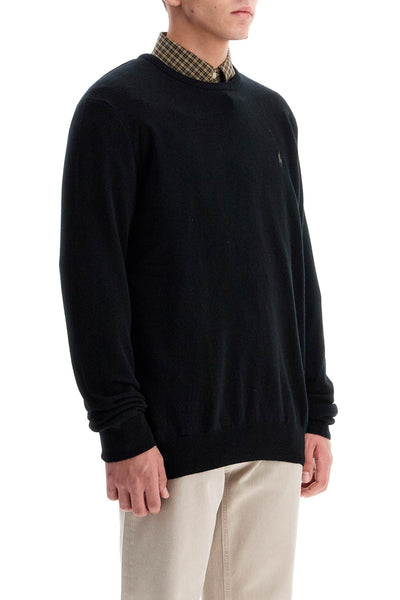 wool pullover with pony embroidery 710876714003 POLO BLACK