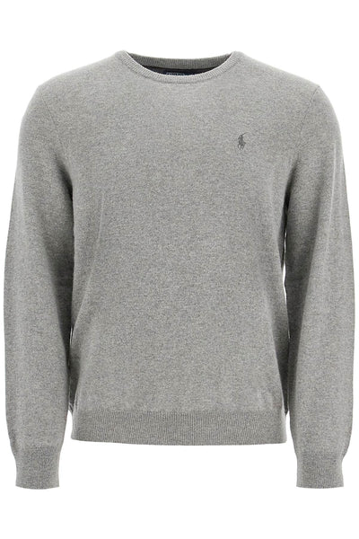 wool pullover with pony embroidery 710876714007 FAWN GREY HEATHER