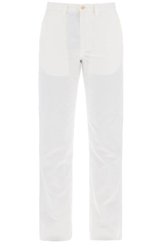 lightweight linen and cotton trousers 710901796002 DECKWASH WHITE