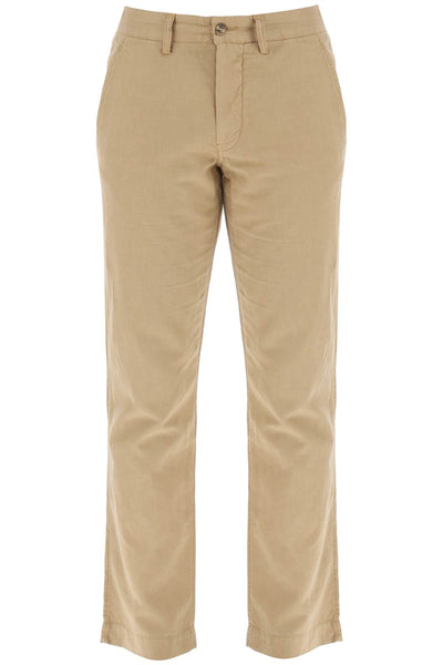 linen and cotton blend pants for 710901796006 CAFE TAN