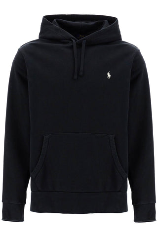 hooded sweatshirt with embroidered pony 710916690025 POLO BLACK