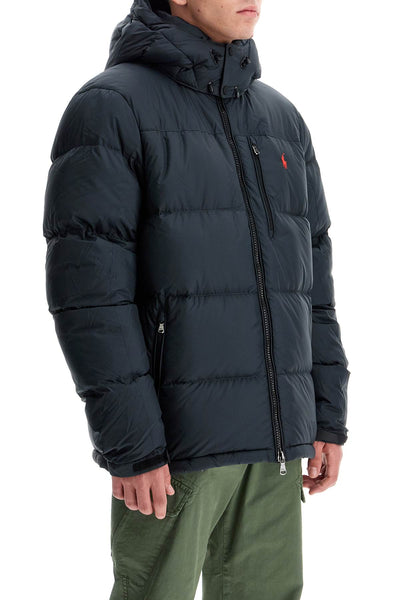 ripstop down jacket with hood 710940237001 POLO BLACK