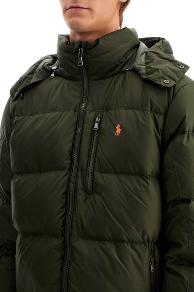 ripstop down jacket with hood 710940237003 COMPANY OLIVE