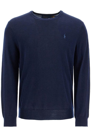 crewneck pullover with embroidered 710946143001 HUNTER NAVY