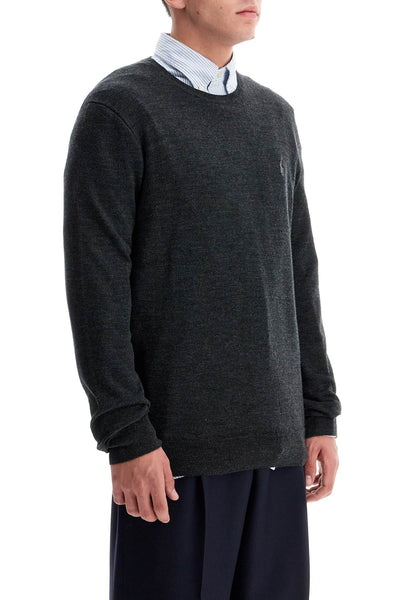 crewneck pullover with embroidered 710946143003 DARK GRANITE HTHR