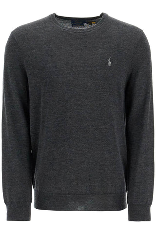 crewneck pullover with embroidered 710946143003 DARK GRANITE HTHR