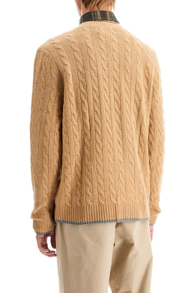 wool and cashmere braided cardigan 710949808003 CAMEL MELANGE