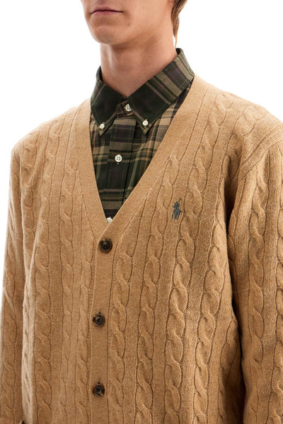 wool and cashmere braided cardigan 710949808003 CAMEL MELANGE