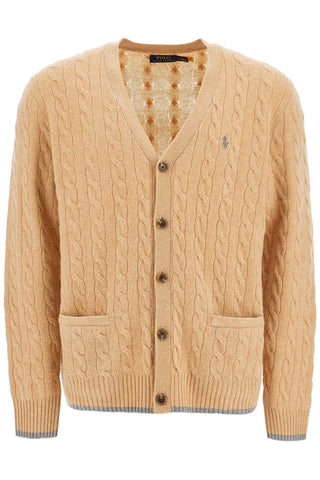 wool and cashmere braided cardigan 710949808003 CAMEL MELANGE