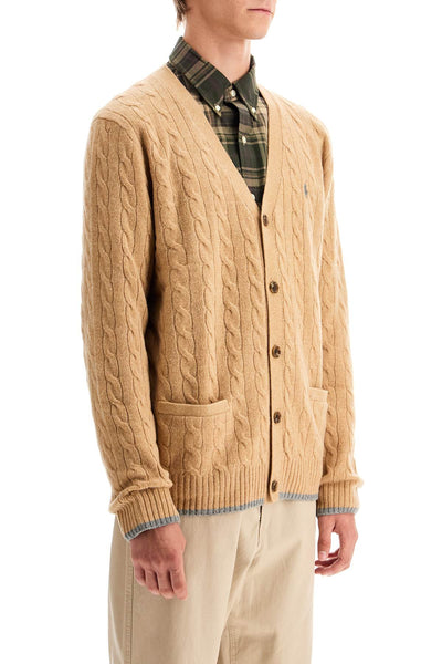 wool and cashmere braided cardigan 710949808003 CAMEL MELANGE