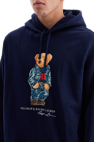 polo bear hooded sweatshirt 710953719002 F24 CRUISE NAVY DENIM BEAR