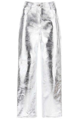 sterling pants in laminated leather 715INT PS24 ALUMINUM