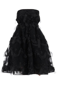 tulle dress with bows and embroidery. 7291 1069 BLACK BLACK