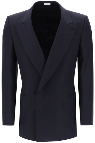 wool and mohair double-breasted blazer 749650 QVU63 NAVY