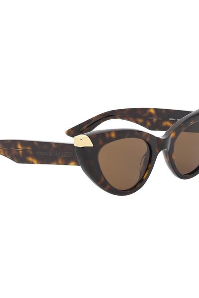 Alexander mcqueen 龐克鉚釘貓眼太陽眼鏡適用於 781203 J0749 HAVANA 哈瓦那棕色