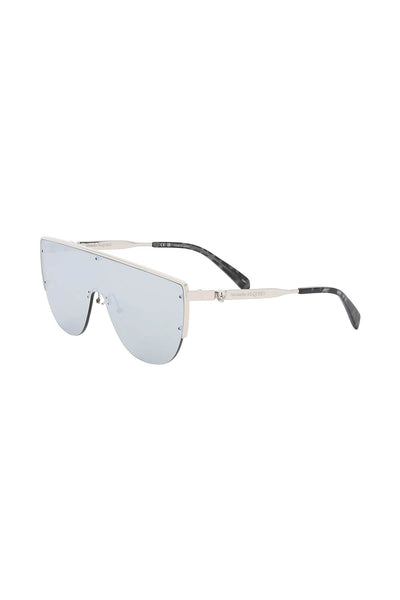 Alexander mcqueen sunglasses with mirrored lenses and mask-style frame 781210 I3310 SILVER SILV MIRRSILV