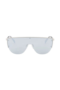 Alexander mcqueen sunglasses with mirrored lenses and mask-style frame 781210 I3310 SILVER SILV MIRRSILV