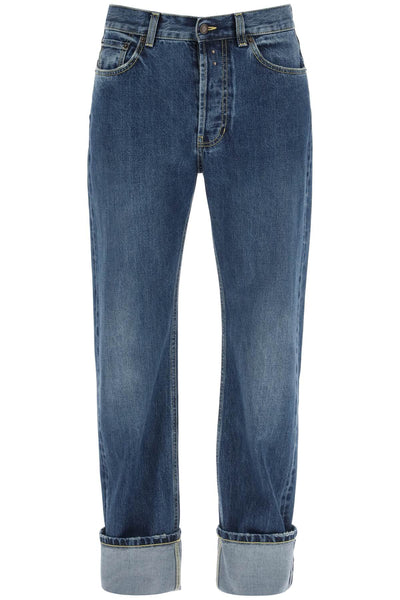 Alexander mcqueen straight fit jeans in selvedge denim 781770 QYAAU BLUE WASHED