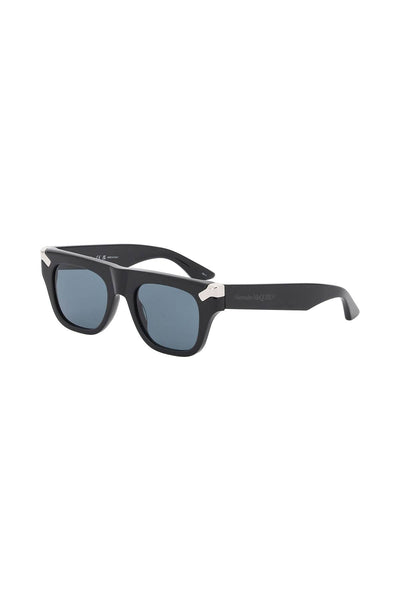 Alexander mcqueen punk rivet mask sunglasses 781945 J0749 BLACK BLACK BLUE