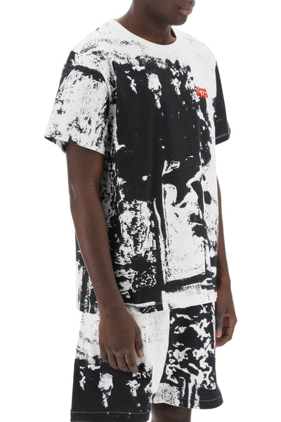 Alexander mcqueen fold print t-shirt 781964 QXAAY WHITE BLACK