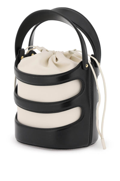 Alexander mcqueen bucket bag by
 
 the rise bucket bag 787126 1VPHG BLACK SOFT IVORY