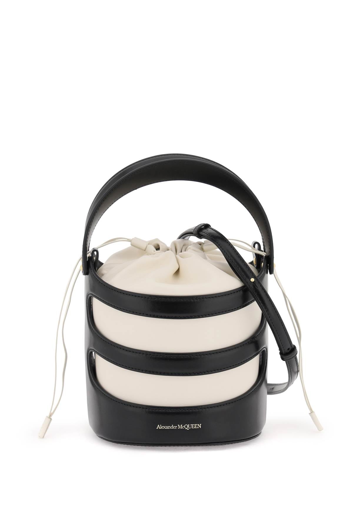 Alexander mcqueen bucket bag by
 
 the rise bucket bag 787126 1VPHG BLACK SOFT IVORY