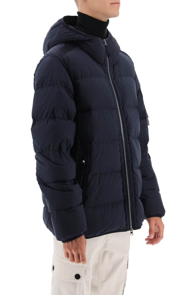 hooded puffer jacket in seamless tunnel nylon 811543128 BLEU