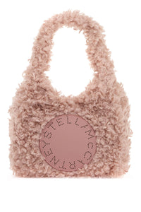 small soft teddy hobo tote bag. 7B0113 WP0464 DUSTY ROSE