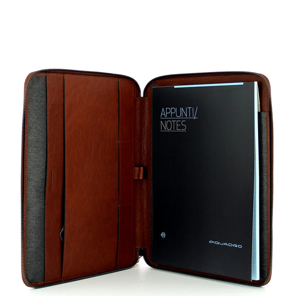 Piquadro - Slim Notepad Holder A4 Black Square - PB1164B3 - CUOIO