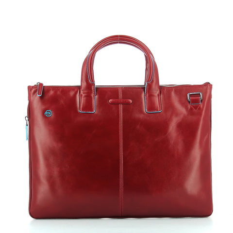 Piquadro - Exp. Slim Briefcase Blue Square 15.6 - CA4021B2 - ROSSO