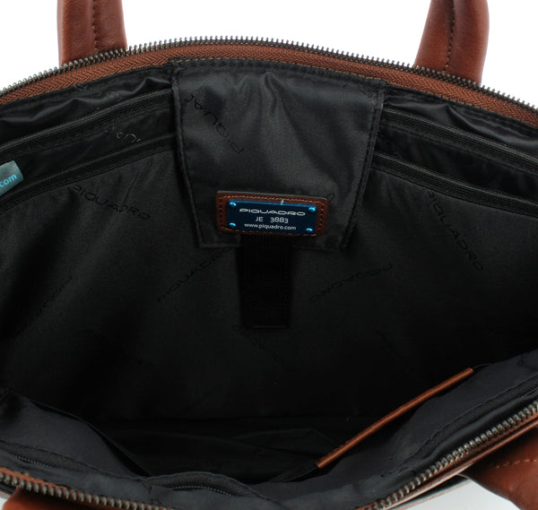Piquadro - exp. slim briefcase blue square 15.6 - ca4021b3 -  | Italystation.com - Shop Now at italystation.com