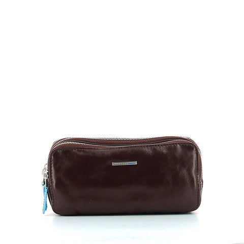 Piquadro - leather case blue square - ac2141b2 - mogano | Italystation.com - Shop Now at italystation.com