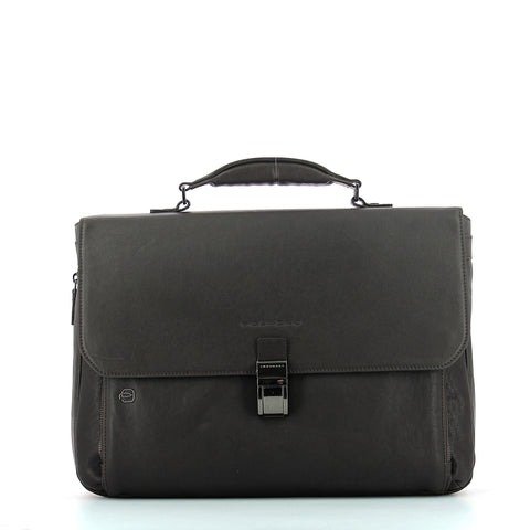 Piquadro - expandable computer bag black square 15.0 - ca3111 | Italystation.com - Shop Now at italystation.com