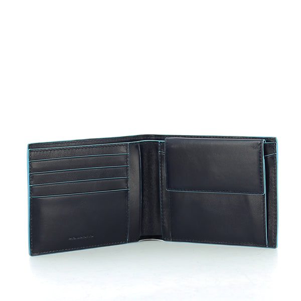Piquadro - Wallet with coin pouch Blue Square - PU257B2R - BLU/2