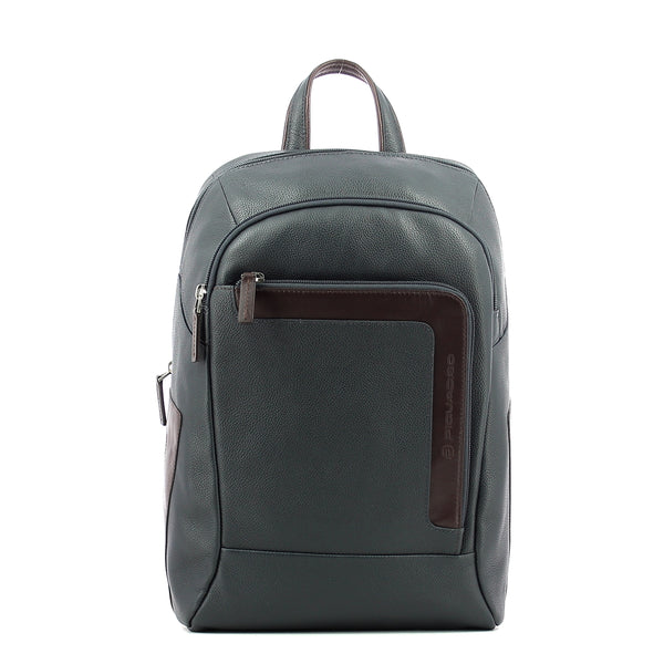 Piquadro - Laptop Backpack in leather 14.0 - CA3214X1 - BLU/MARRONE