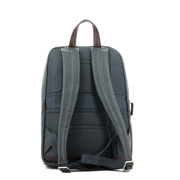 Piquadro - Laptop Backpack in leather 14.0 - CA3214X1 - BLU/MARRONE