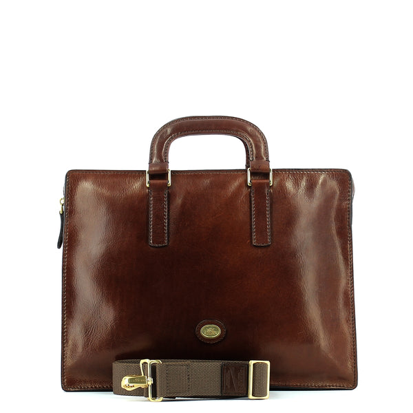 The Bridge The bridge - briefcase story - 06426901 - marrone/14/oro | Italystation.com - Shop Now at italystation.com