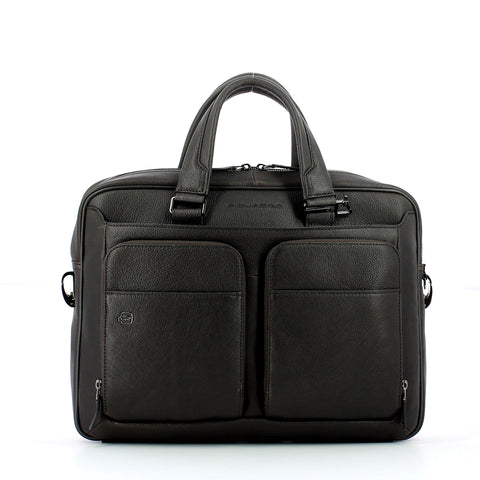 Piquadro - cartella porta pc black square 15.0 connequ - ca28 | Italystation.com - Shop Now at italystation.com