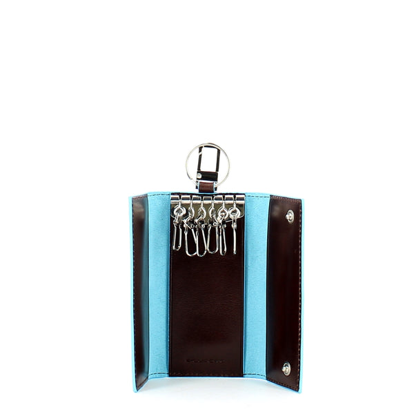 Piquadro - astuccio portachiavi con 6 ganci blue square - pc1 | Italystation.com - Shop Now at italystation.com