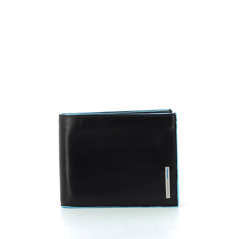 Piquadro - wallet with coin pouch blue square - pu1240b2 - ne | Italystation.com - Shop Now at italystation.com