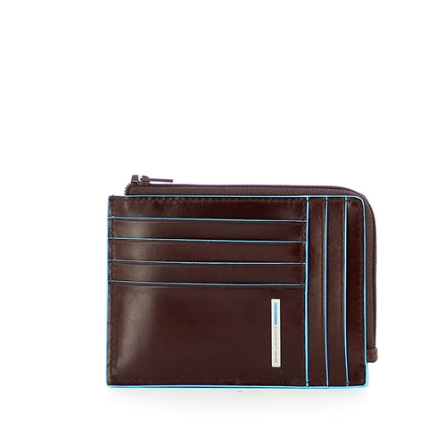 Piquadro - bustina portamonete blue square - pu1243b2r - moga | Italystation.com - Shop Now at italystation.com