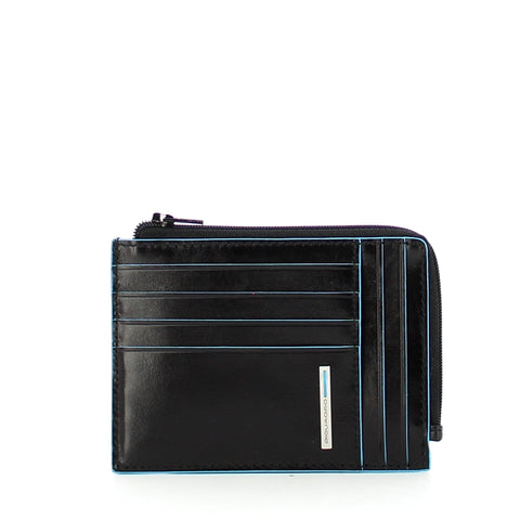 Piquadro - bustina portamonete blue square - pu1243b2r - nero | Italystation.com - Shop Now at italystation.com