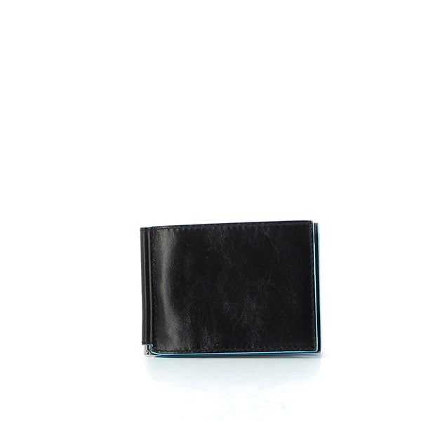 Piquadro - Men wallet w. money clip Blue Square - PU3890B2 - NERO