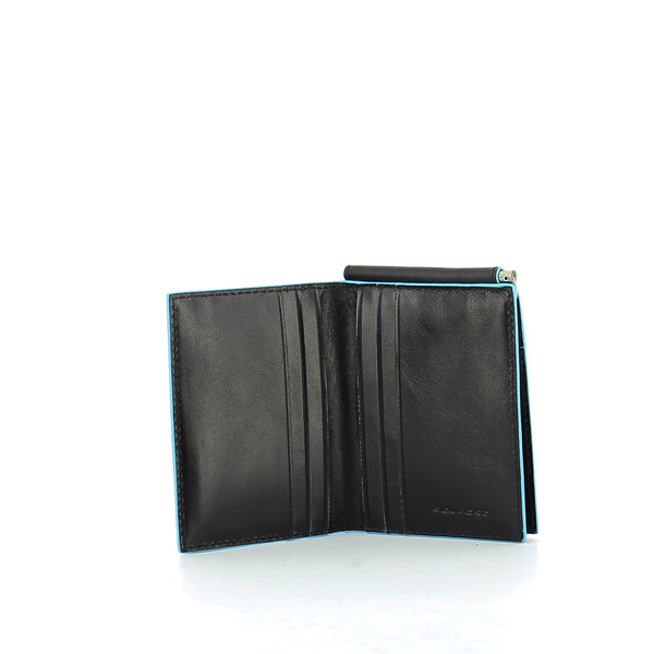 Piquadro - Men wallet w. money clip Blue Square - PU3890B2 - NERO