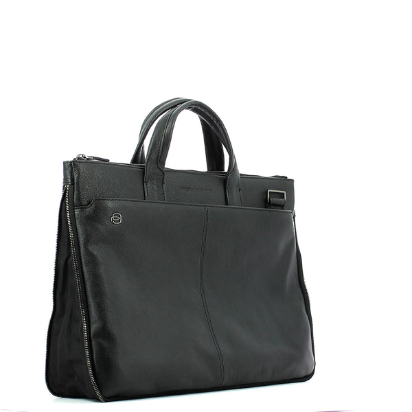 Piquadro - exp. slim briefcase blue square 15.6 - ca4021b3 -  | Italystation.com - Shop Now at italystation.com