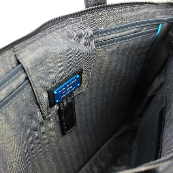 Piquadro - exp. slim briefcase blue square 15.6 - ca4021b3 -  | Italystation.com - Shop Now at italystation.com