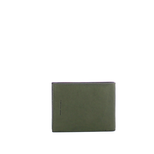 Piquadro - Wallet with coin pouch Black Square - PU257B3R - VERDE