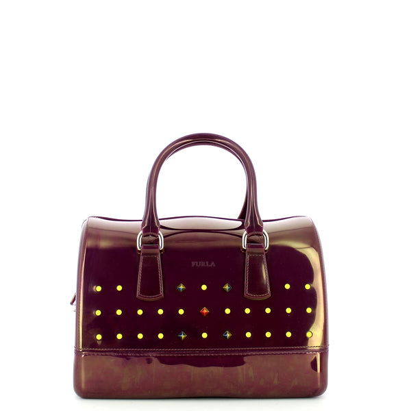 Furla - bauletto candy m con borchie - bff1ggb - aubergine | Italystation.com - Shop Now at italystation.com