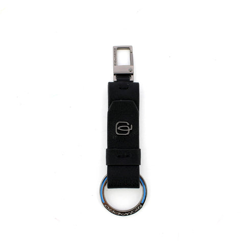 Piquadro - portachiavi con moschettone black square - pc3751b | Italystation.com - Shop Now at italystation.com