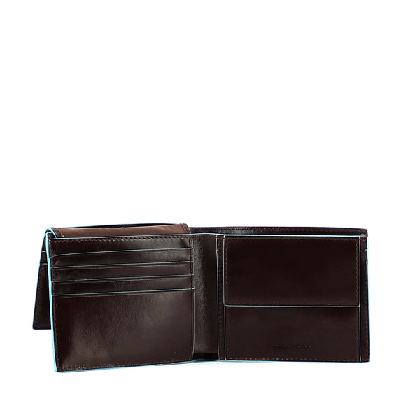 Piquadro - Men wallet with coin pouch Blue Square - PU4518B2R - MOGANO